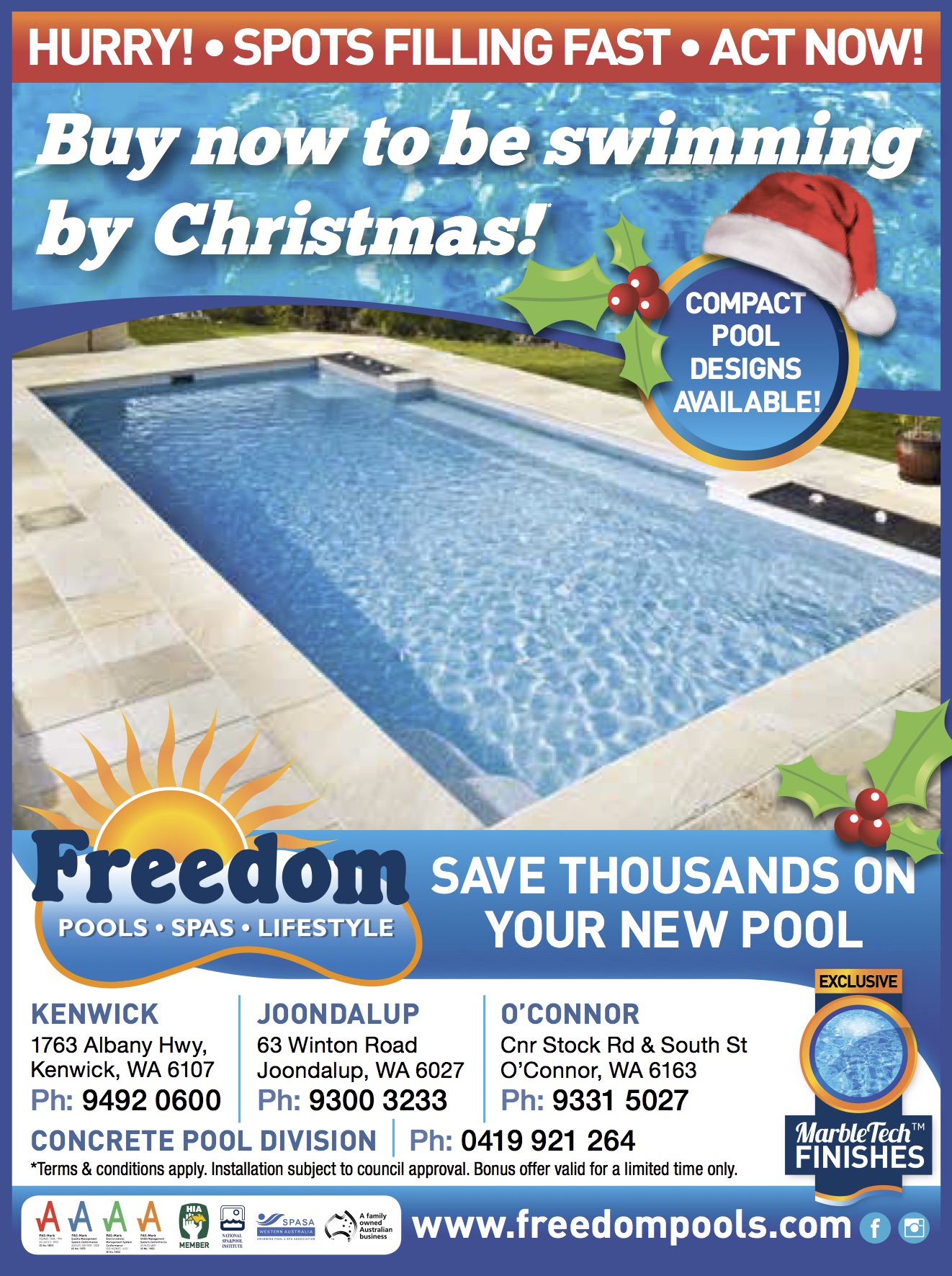 Perth Christmas Pool Sale!